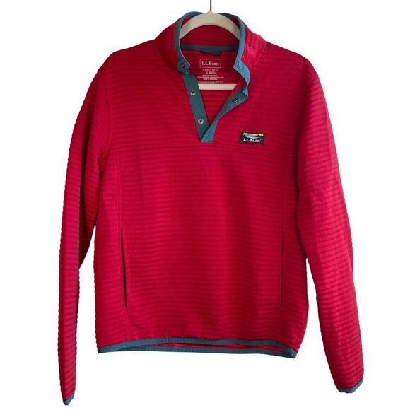 L.L. Bean Other - L.L. Bean Men's Slightly Fitted Red Quilted Button Pullover Size Small